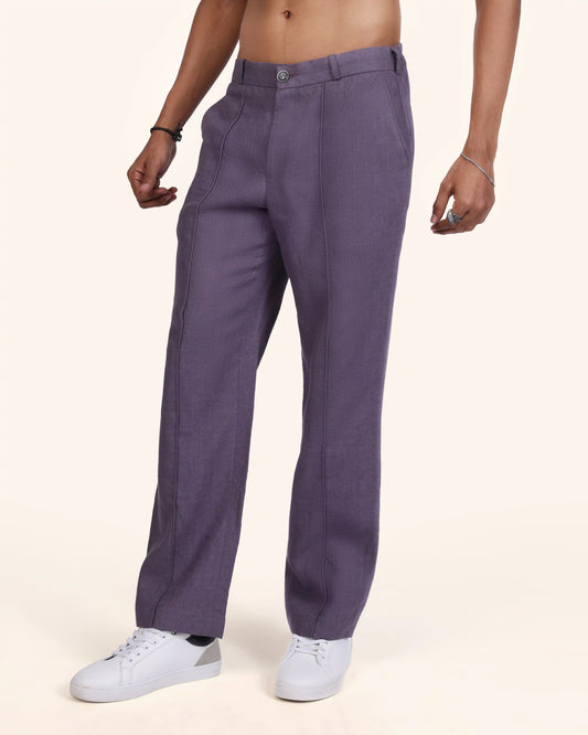 Lilac Drift Linen Trouser