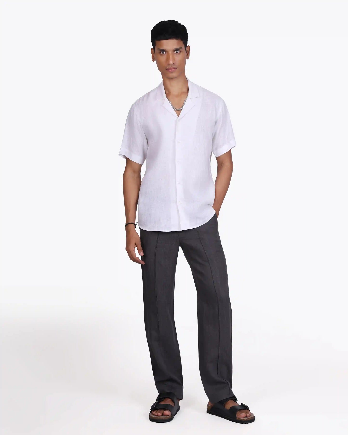 Charcoal Grey Linen Trouser