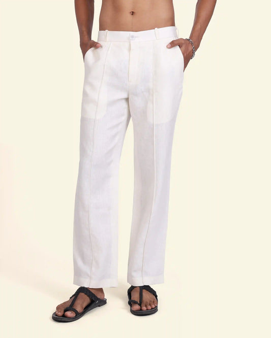 Classic White Linen Trouser