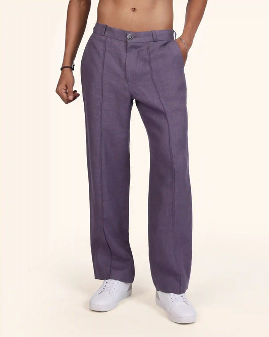 Lilac Drift Linen Trouser