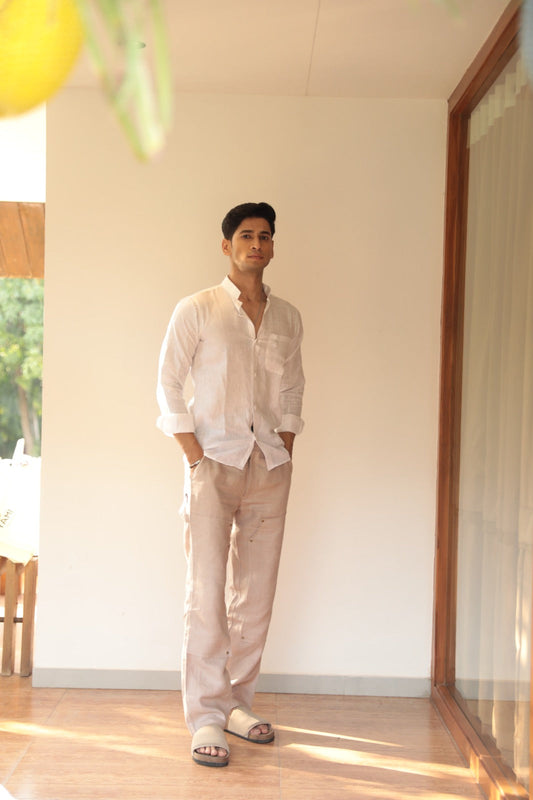 WHITE LINEN SHIRT