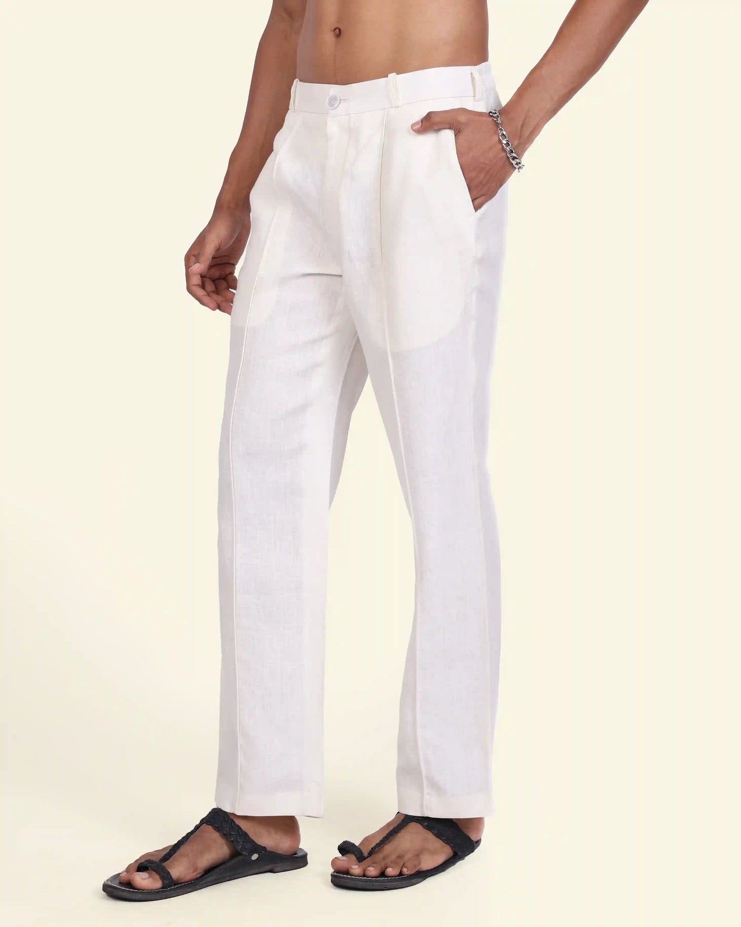 Classic White Linen Trouser