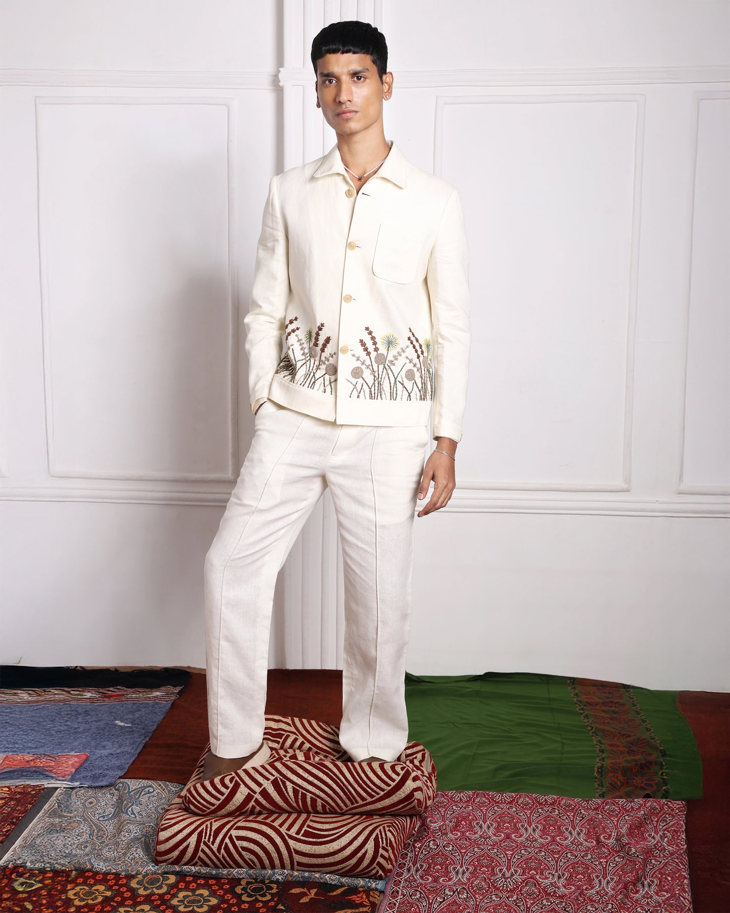 Classic White Linen Trouser