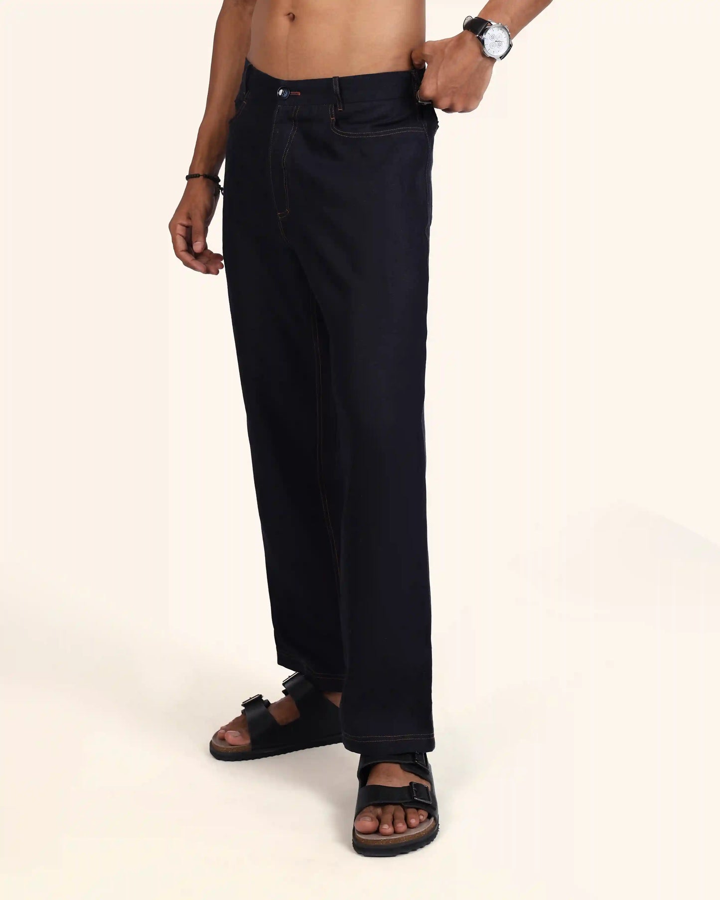 Denim blue Linen Trousers