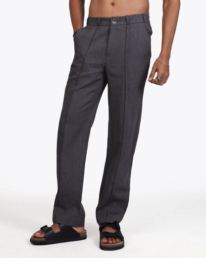 Charcoal Grey Linen Trouser