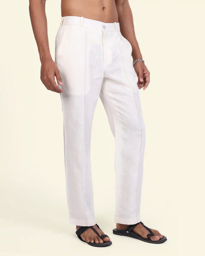 Classic White Linen Trouser