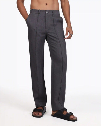 Charcoal Grey Linen Trouser