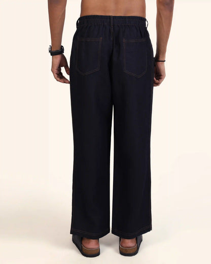 Denim blue Linen Trousers