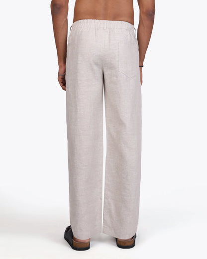 Beige Field Linen Trouser