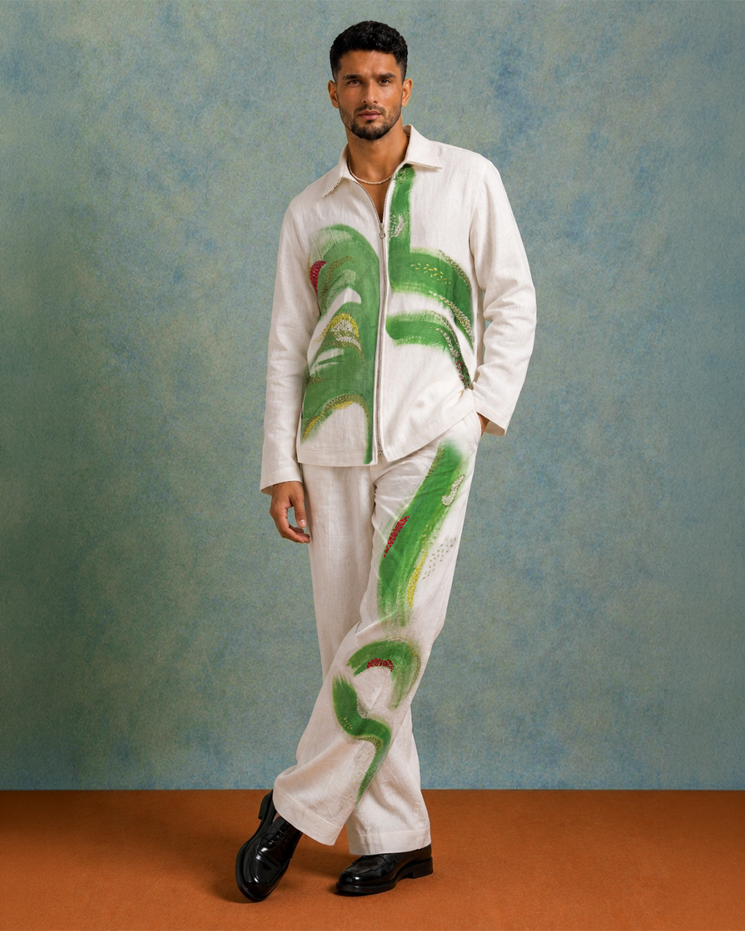 Verdant Flow Zip Overshirt