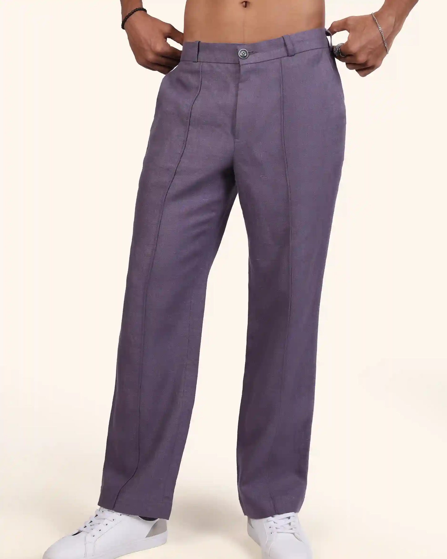 Lilac Drift Linen Trouser