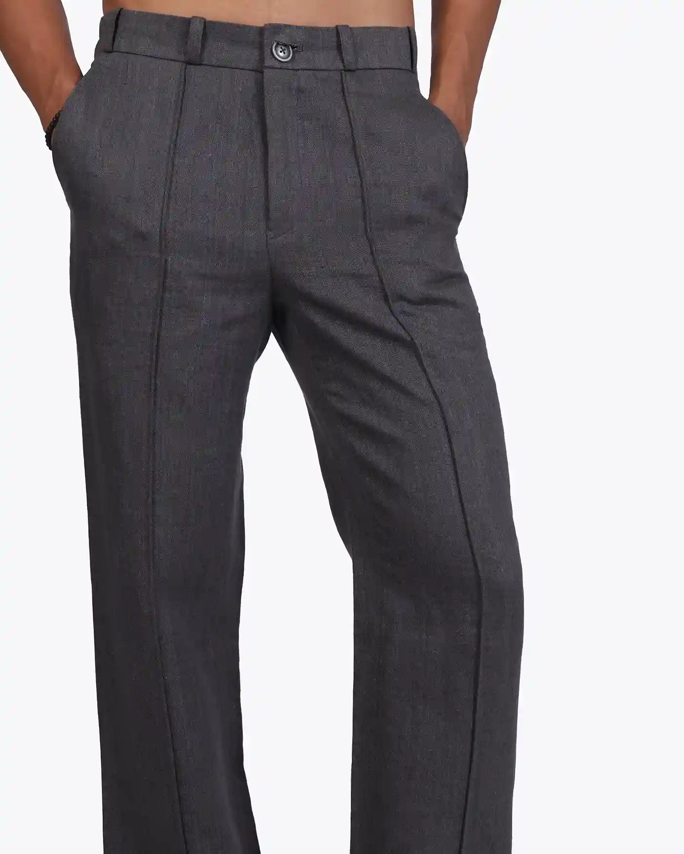 Charcoal Grey Linen Trouser