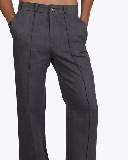 Charcoal Grey Linen Trouser