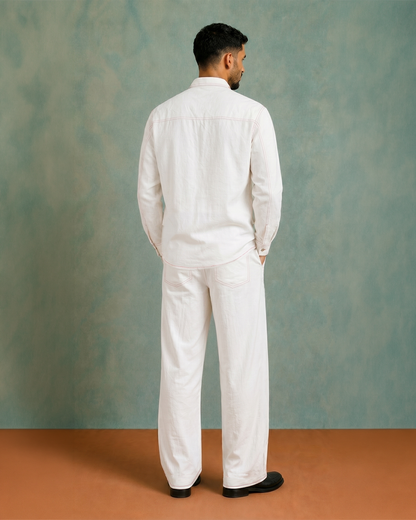 Classic White Linen Pants