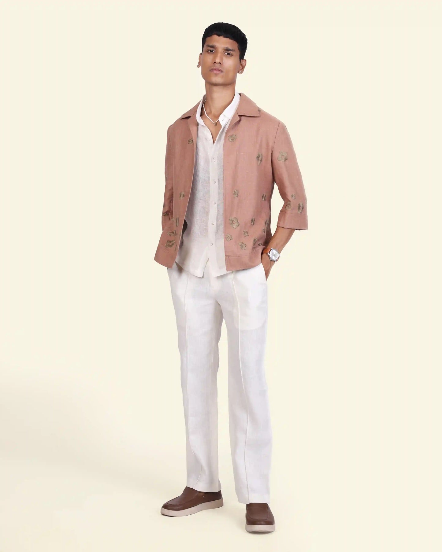 Classic White Linen Trouser