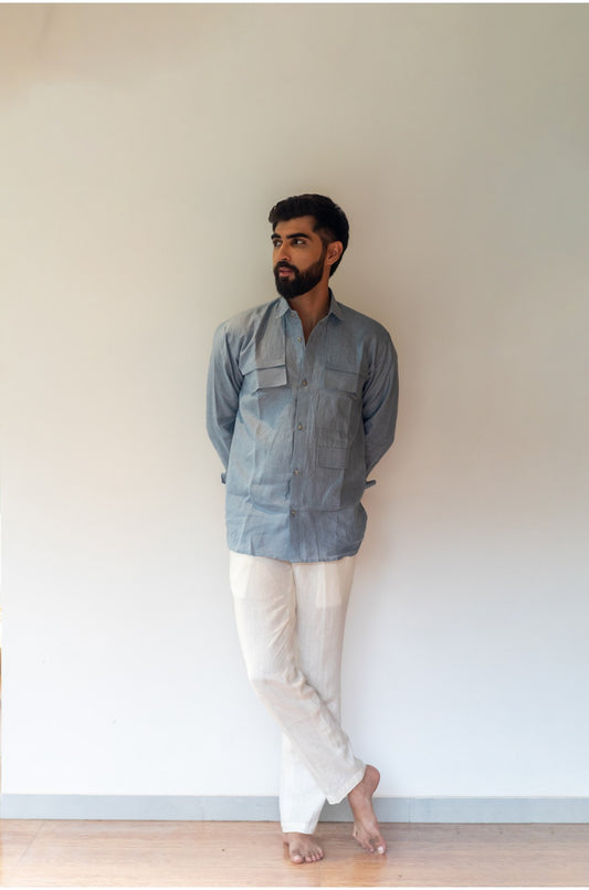 CAROLINA BLUE LINEN SHIRT