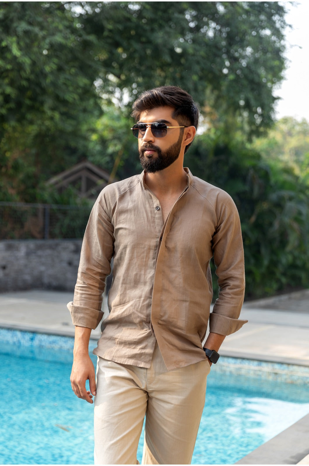 FRIAR BROWN LINEN SHIRT