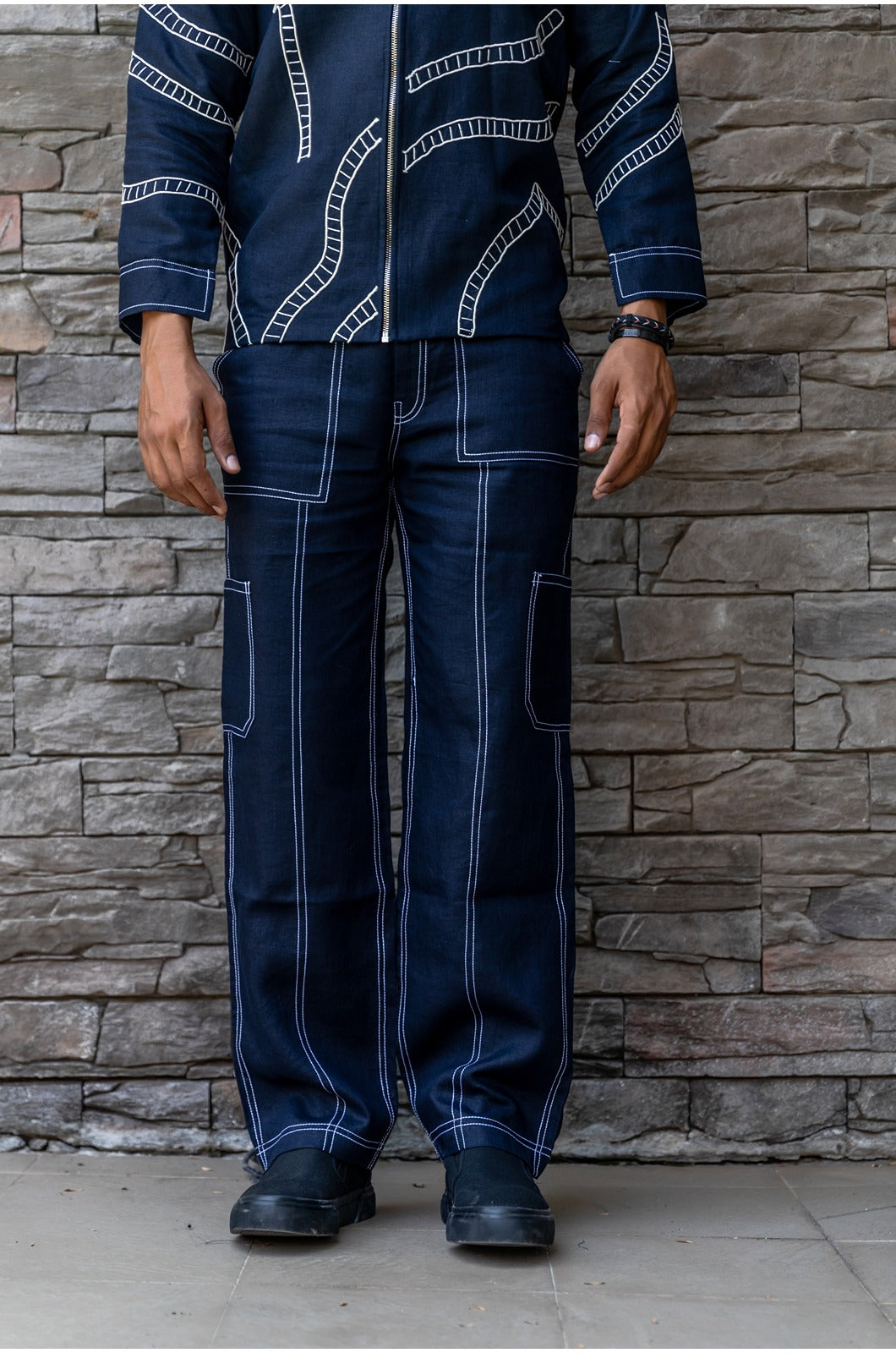 NIGHT BLUE LINEN JACKET