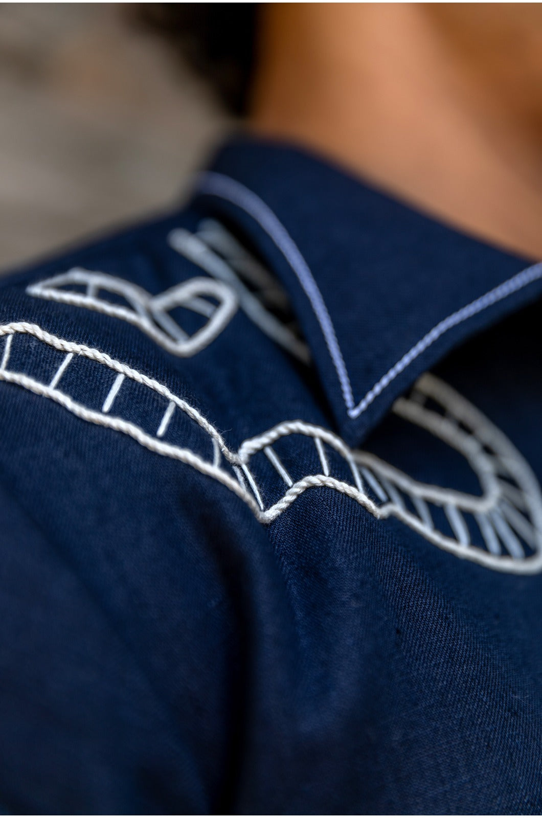 NIGHT BLUE LINEN JACKET