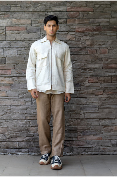 CREAM BRULEE LINEN JACKET SET