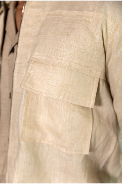 CREAM BRULEE LINEN JACKET SET