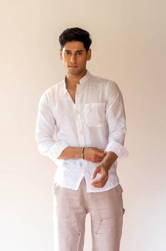 WHITE LINEN SHIRT